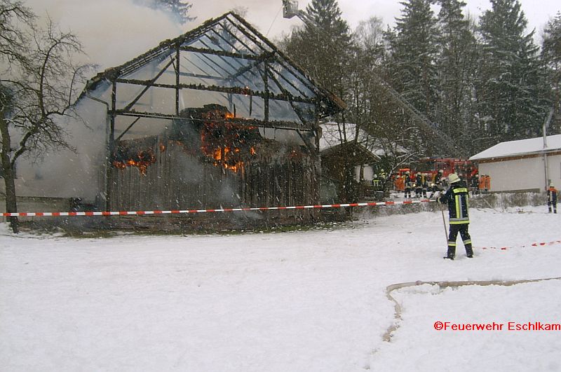 Brand Spandlberg 24.01.05 Erntevorraete ein Raub der Flammen